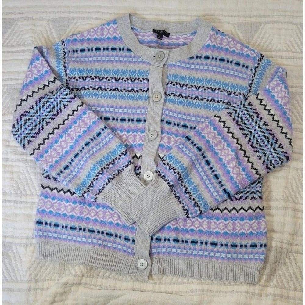 Talbots Pastel Patterned Cardigan